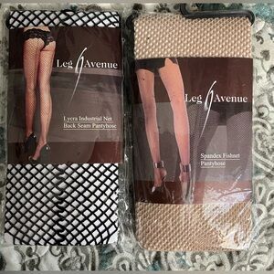 2 Pair Leg Ave Fishnet pantyhose.